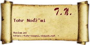 Tohr Noémi névjegykártya